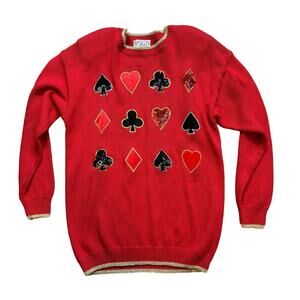 Vintage P Galli Casino Sweater Women’s Size Small Sequins Embroidered Metallic